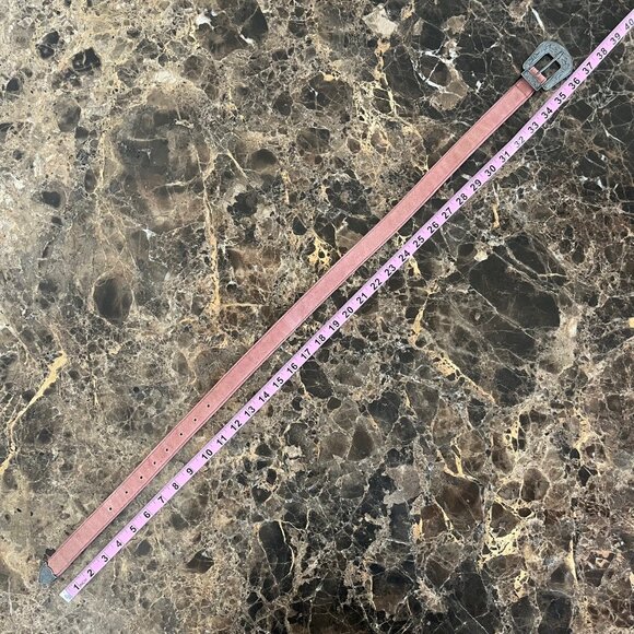 Free People Wildwood Suede Leather Western Etched Buckle Belt XS/S - Picture 12 of 16